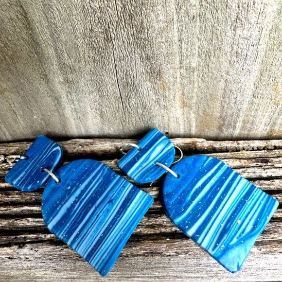 Marble design Light weight dangle statement Hand made Gorgeous earrings - Picture 11 of 12